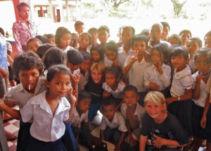 Visiting a school in Cambodia with kids Visiting a school in Cambodia with kids