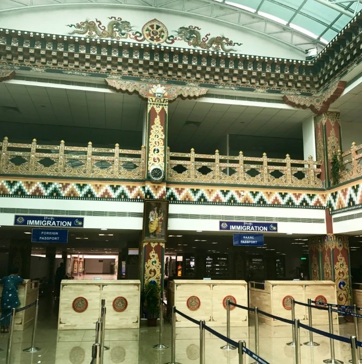 The interior of Paro airport