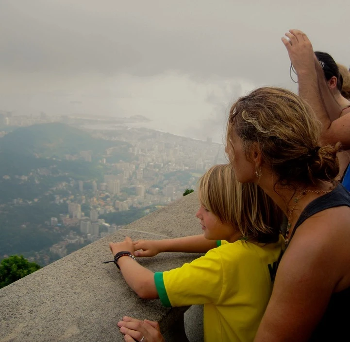 christ the redeemer, Rio, Brazil with kids
