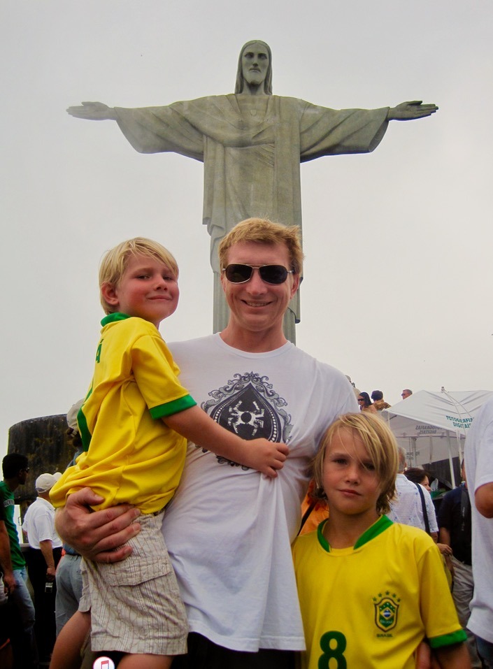 christ the redeemer, Rio, Brazil with family