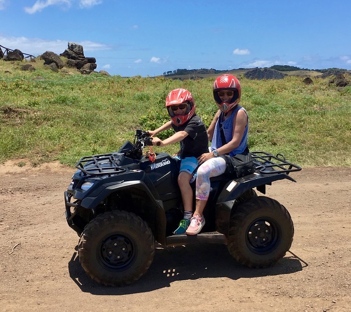 visiting the moai statues on easter island atv around the island