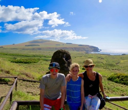 visiting the moai statues on easter island