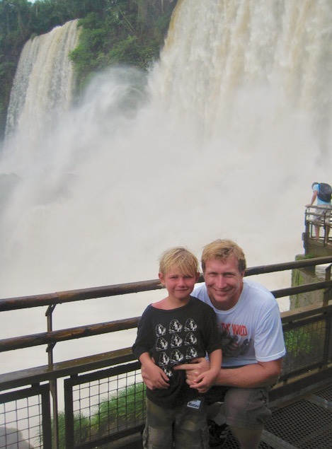 Iguazu Falls in Brazil and Argentina with kids dad