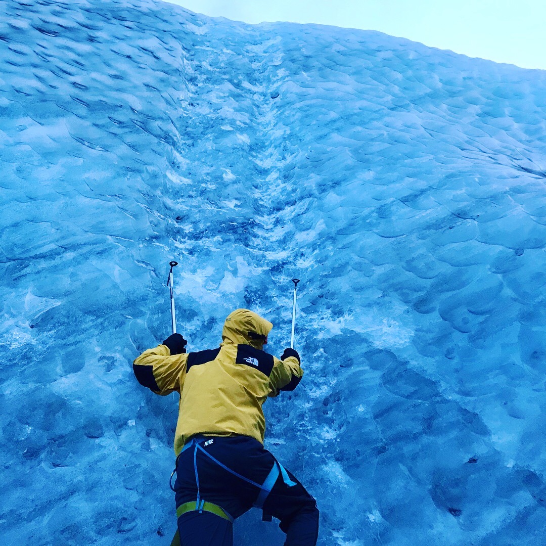Ice climbing, Solheimajokull glacier
