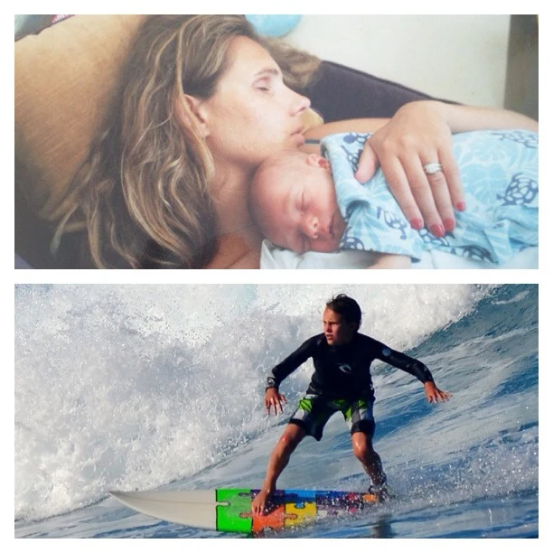 surfing teenage son