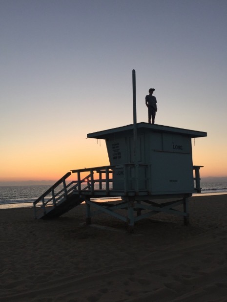 lifeguard tower sunset beach hermosa beach