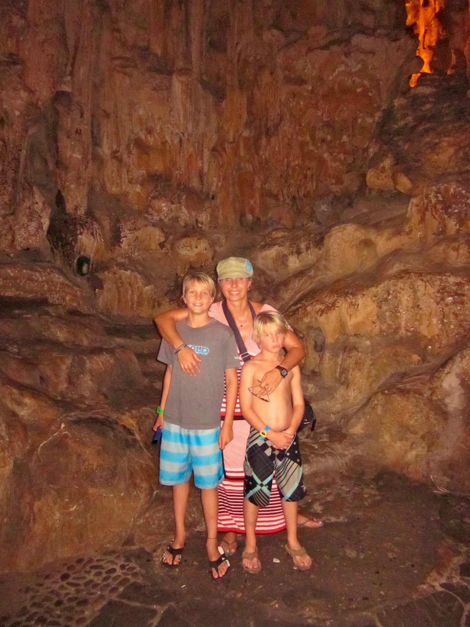 family fun in the grottos at Halong Bay Vietnam