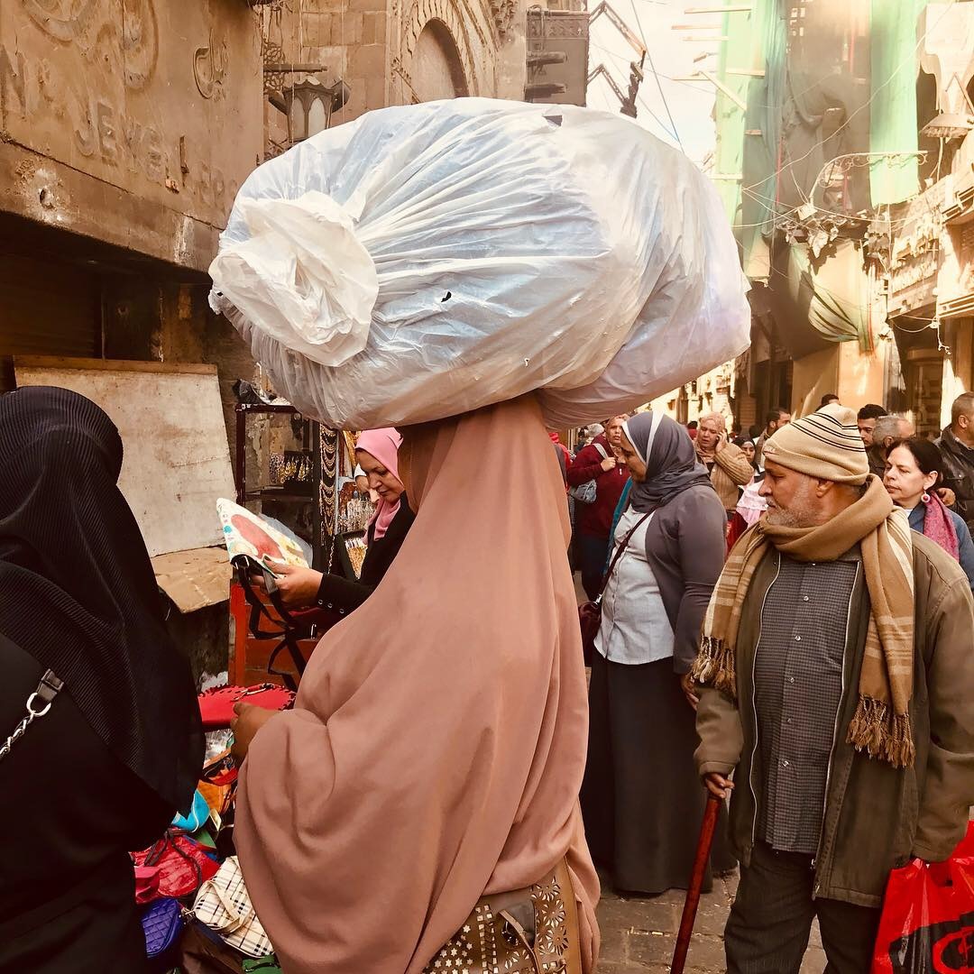 Khan El Khalili markets and mosque in cairo