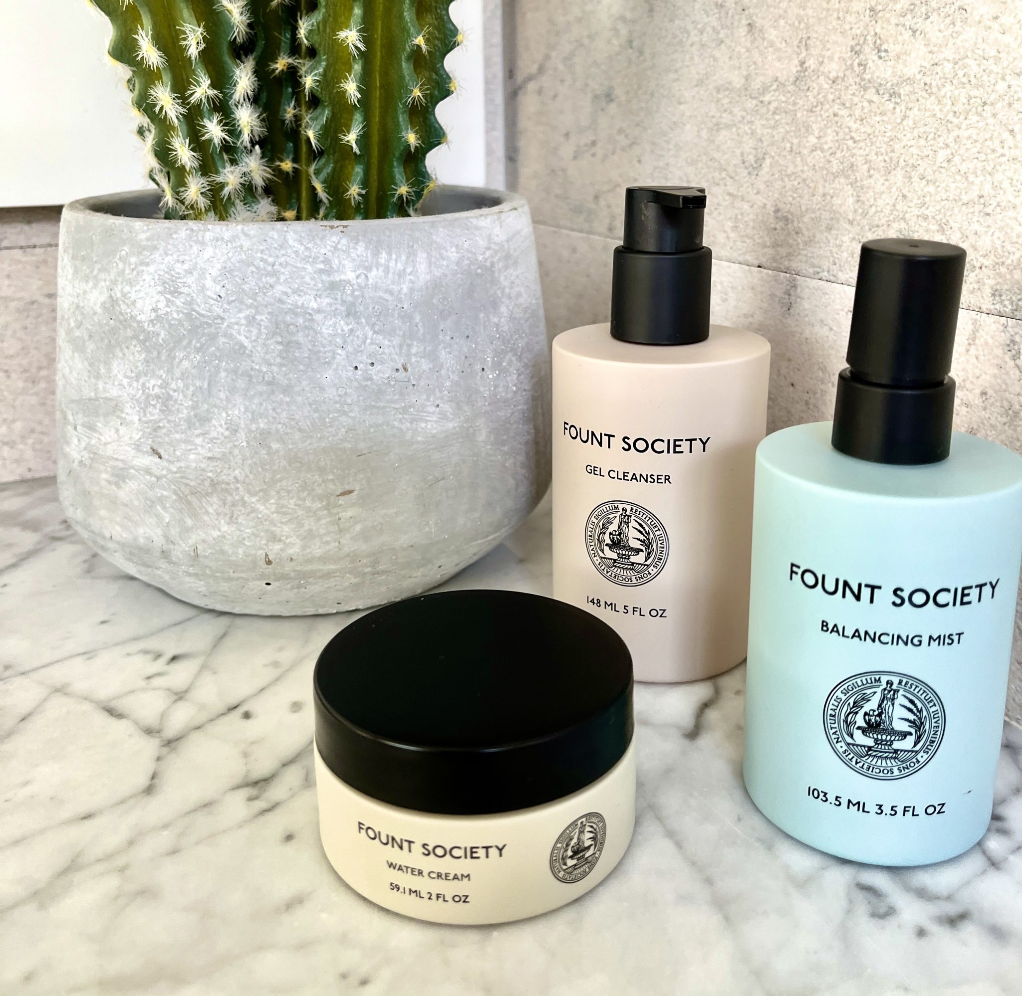 I'm currently using Fount Society's luxurious moisturizer and Gel Cleanser in my guest bathroom for tips to elevate a guest bathroom