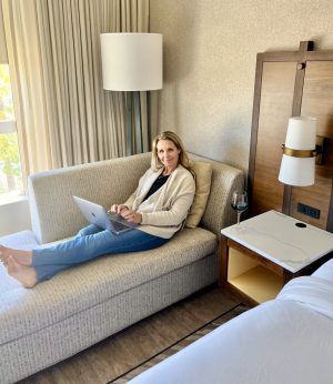settling into work at the hotel centro sonoma in wine country