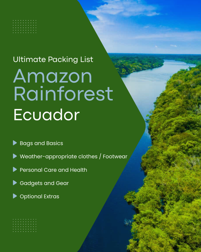 ultimate packing list for the Amazon Rainforest